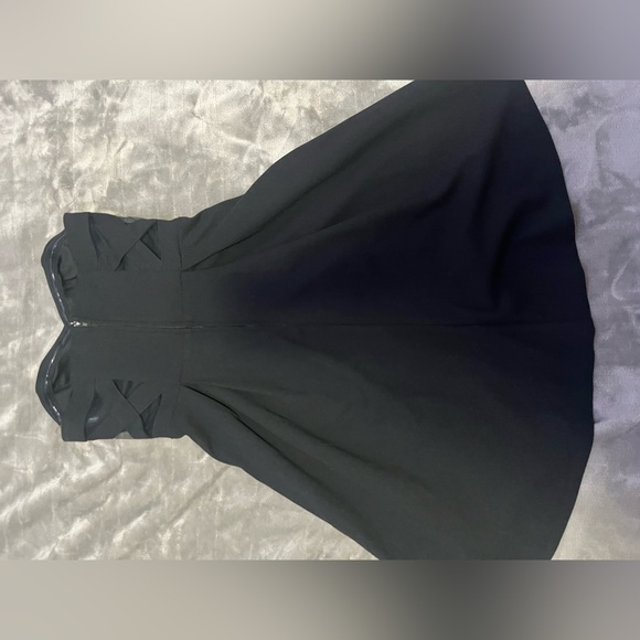 Black Flowy Strapless High & Low Mini Dress - Picture 4 of 5